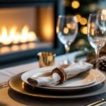 Skab hygge og elegance med elektrisk pejs og smukke servietringe til festbordet